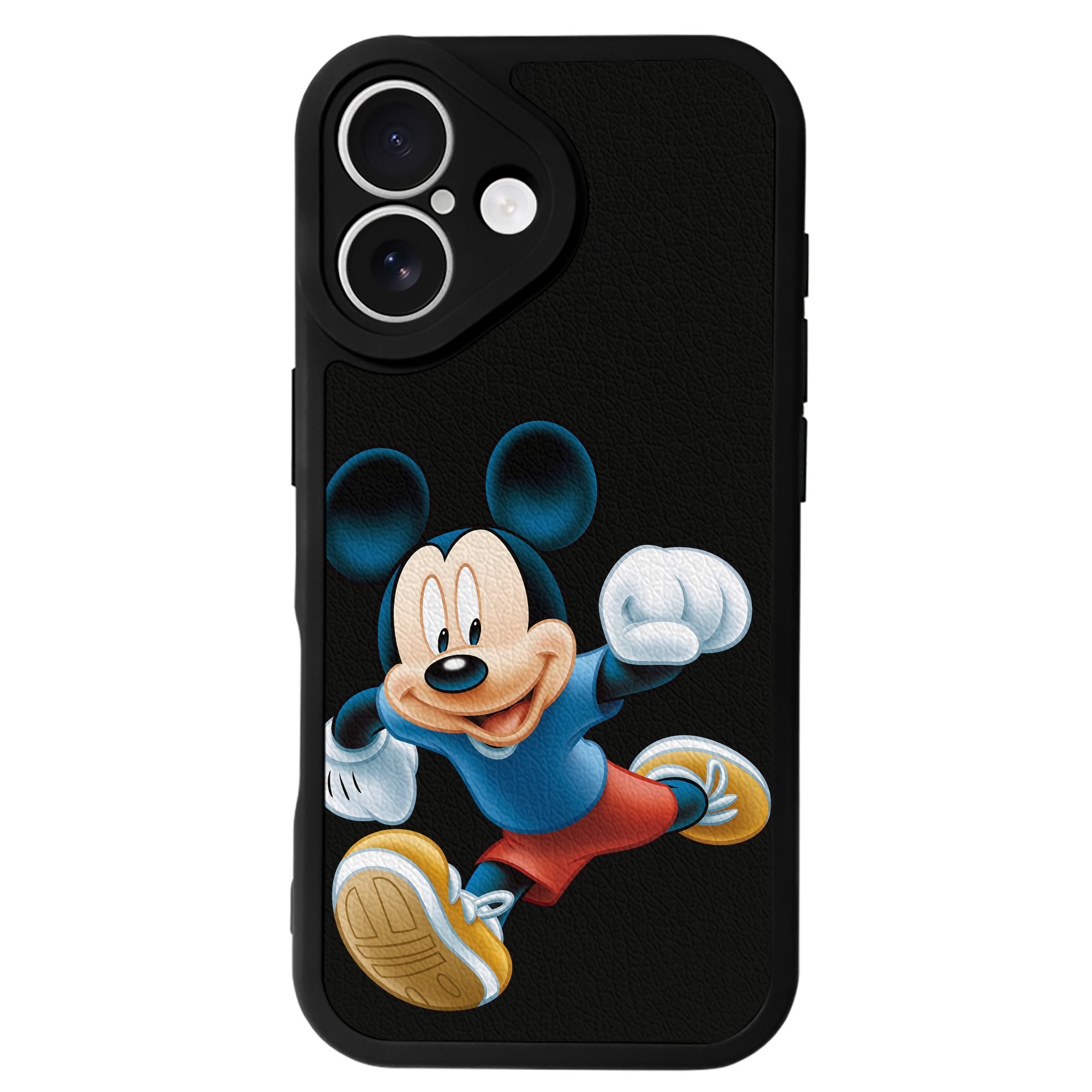 （画像用） ミッキーマウス Mickey Mouse 【iPhone 16シリーズ対応】シリコンスマホケース（レザー調） 材質：シリコン